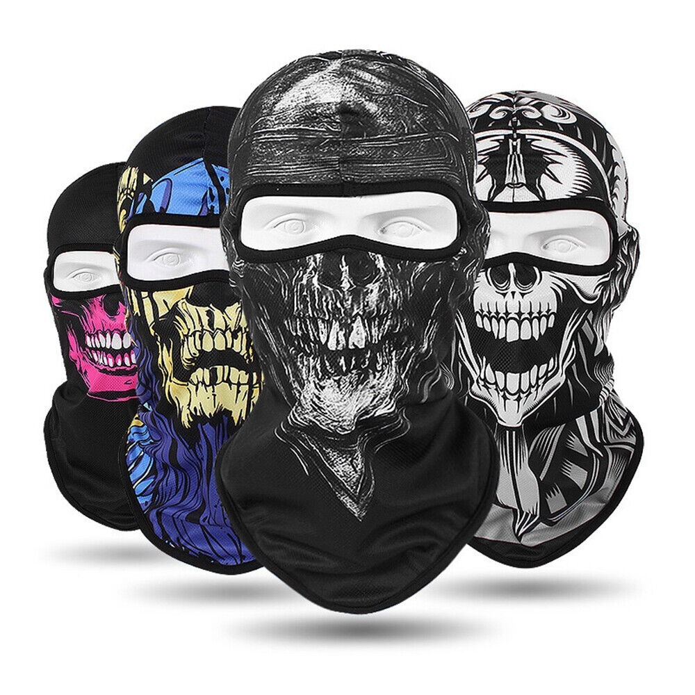 Balaclava Tactical UV Protection Skull Full Face Mask Ghost Printed Ski Sun Hood