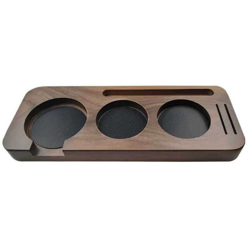 Wooden Coffee Tamping Station 51/58mm Espresso Tamper Mat Stand Coffee Accessory