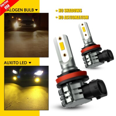 AUXITO 4500K Golden Yellow 2x LED Fog/Driving Light Bulbs H8 H16 H11 High Power