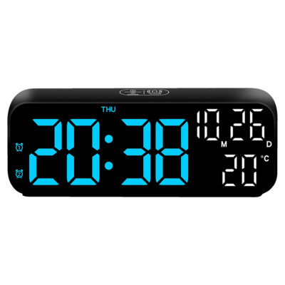 7'' LED Large Digital Snooze Alarm Clock Calendar Date Week Temperature Countdown