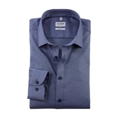 Olymp Level Five Men's Business Shirt Blue 200064 18 Navy
