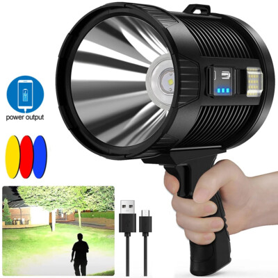 Solar Handheld Flashlight Outdoor Led Searchlight USB Power Bank Portable light