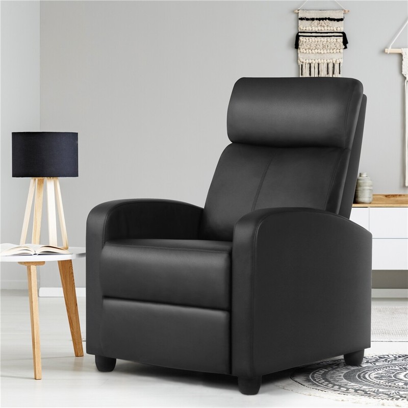Recliner Chair Leather Modern Single Reclining Sofa Home Theater Seating