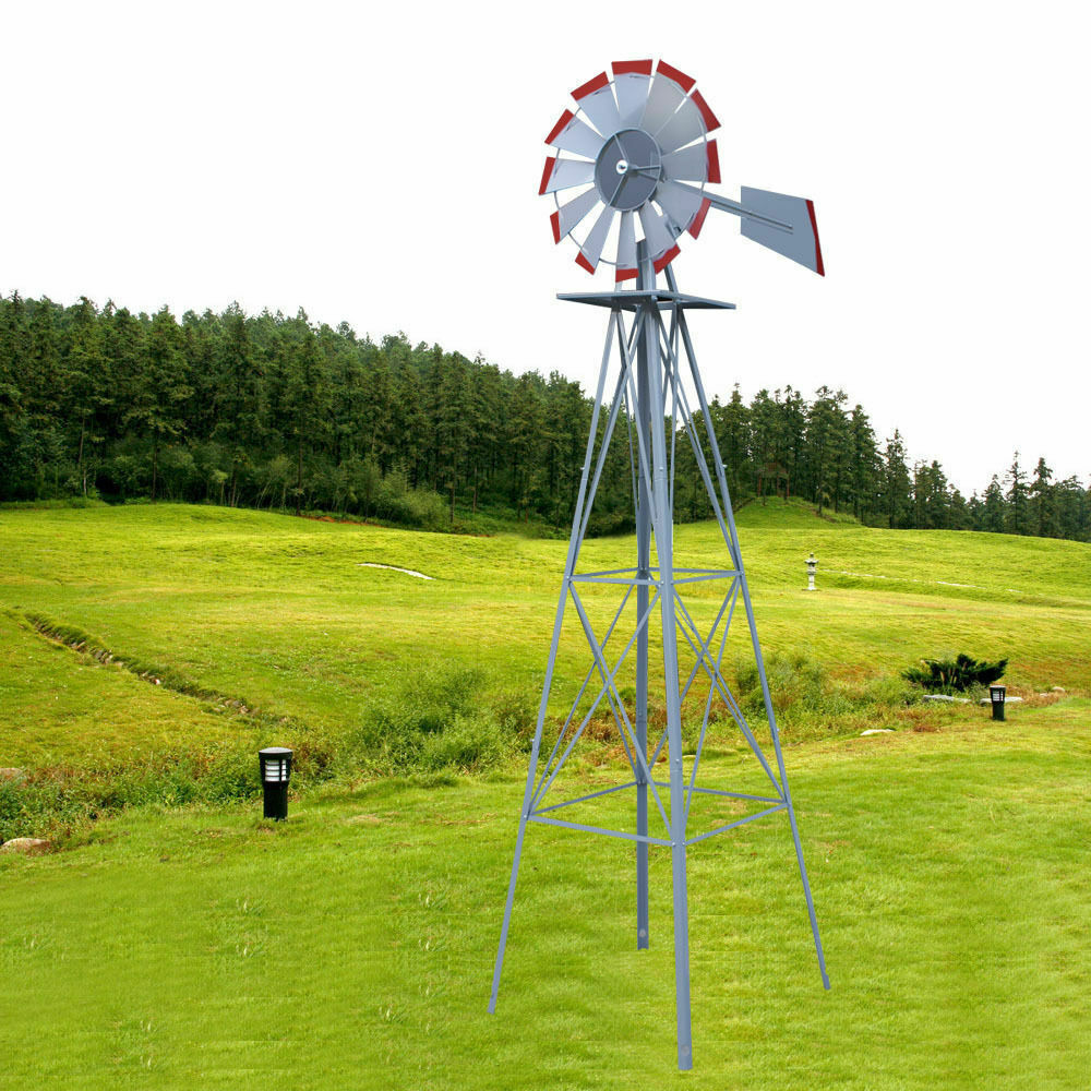 8ft Ornamental Decorative Garden Windmill Weather Wind Vane