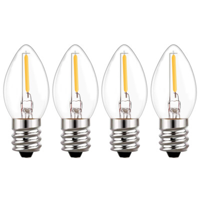 4 Pack E12 LED Night Light Bulbs Candelabra Light 1W 10W 2700K Incandescent 120V