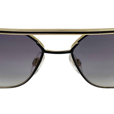 Pre-owned Cazal Sunglasses  9081 001 62 16 140 Black Gold Grey Gradient Lens 100% Authentic