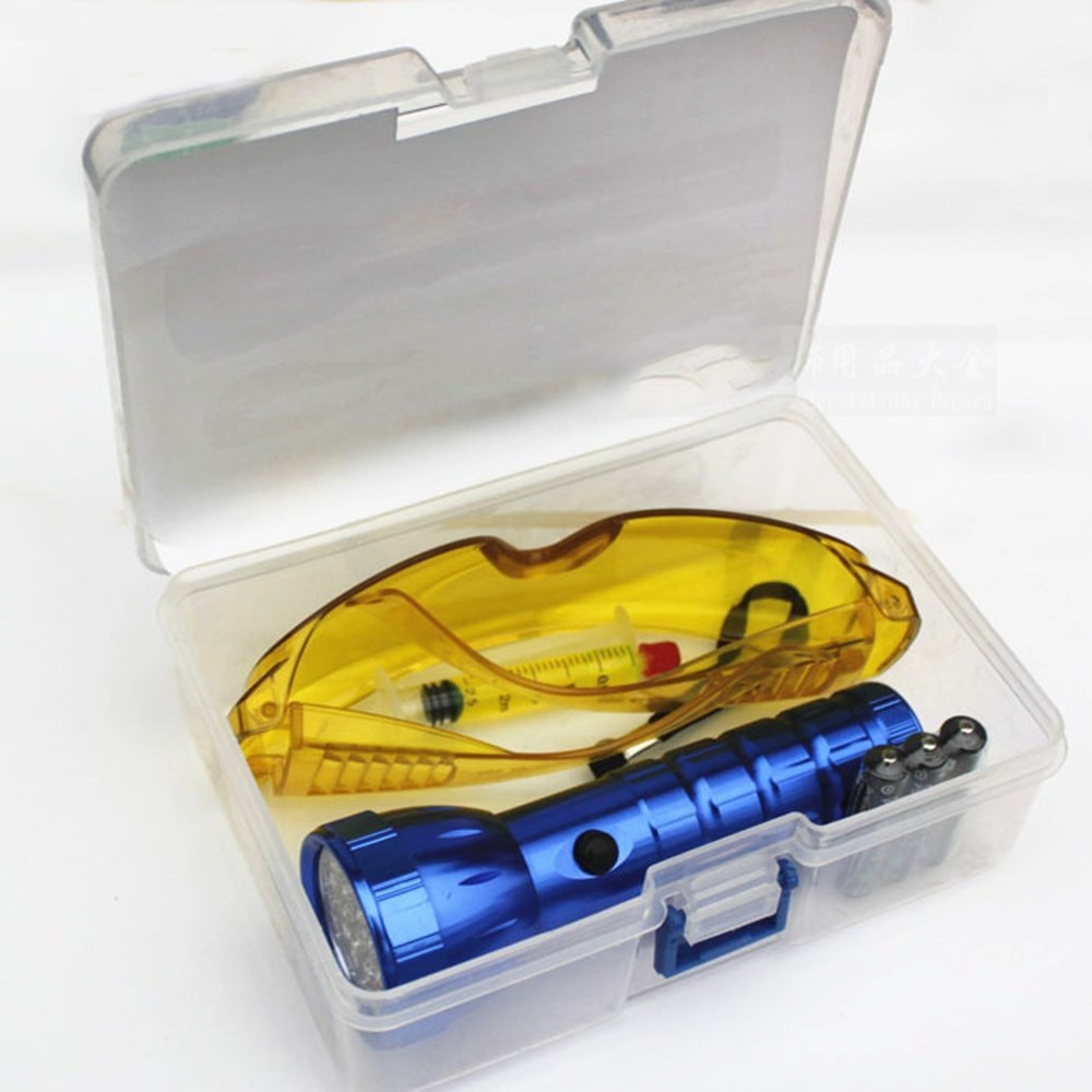 A+28LED HVAC Leak Detector A/C Fluid Gas UV Black Light&Safety Glasses