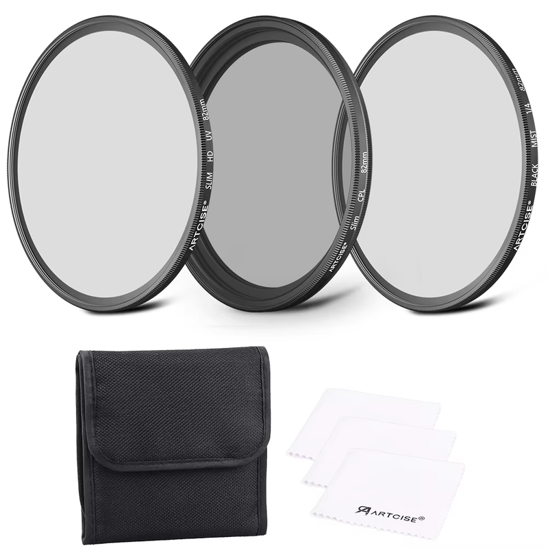 UV+CPL+Black Diffusion 1/4 Camera Lens Filter Set 3 in 1 Kits with Bag cleaning