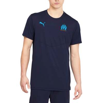 

Футболка с коротким рукавом Puma Om Warmup с круглым вырезом, мужские повседневные топы размера  758653-0, Синий, Puma Om Warmup Crew Neck Short Sleeve T-Shirt