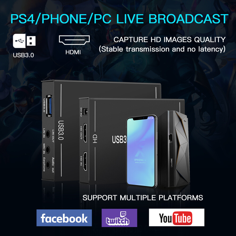 HDMI Capture Card Game Converter 60HZ USB3.0 1080P Support ...