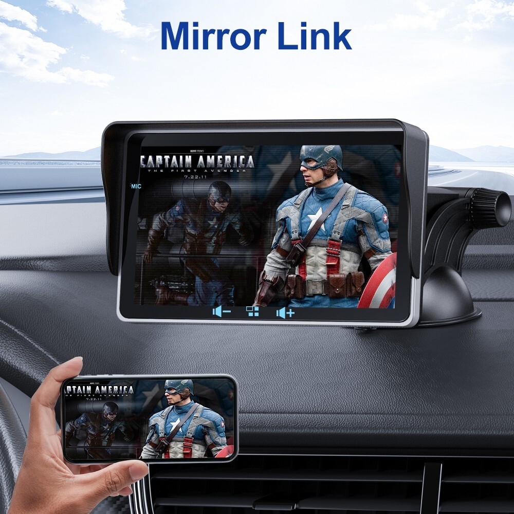 Купить 7 Car Stereo Portable Apple CarPlay Android Auto Touch Screen  Mirrorlink/Airplay, цена 11 490 руб — (404723856440), США