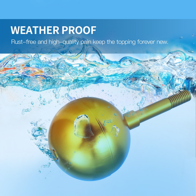 Anley Authentic Flagpole Ball Top Ornament Replacement - Gold Anodized Aluminum