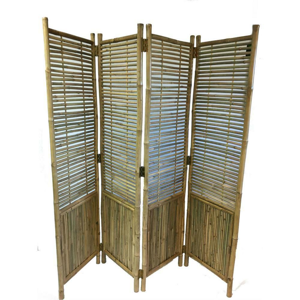Self Standing Bamboo Privacy Screen Divider 4 Panel ...