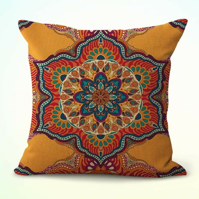 US Seller- best decorative pillow case meditation mandala circle cushion cover