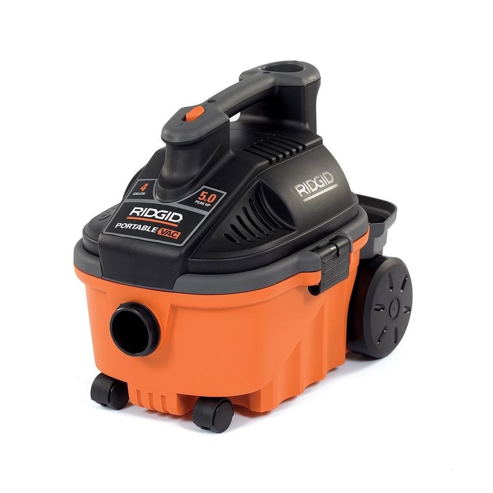 RIDGID Wet Dry Vacuum Blower Port Portable Cleaner Shop Vac 4 Gallon 5.0 Peak HP