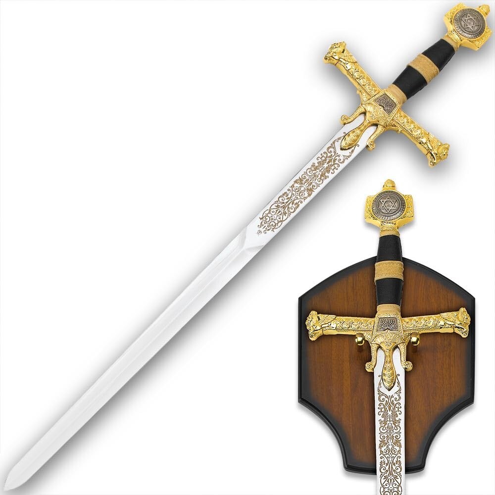 ●KING SOLOMON'S D.R.E.A.D. King Solomon Medieval Crusader Replica Longsword - Black