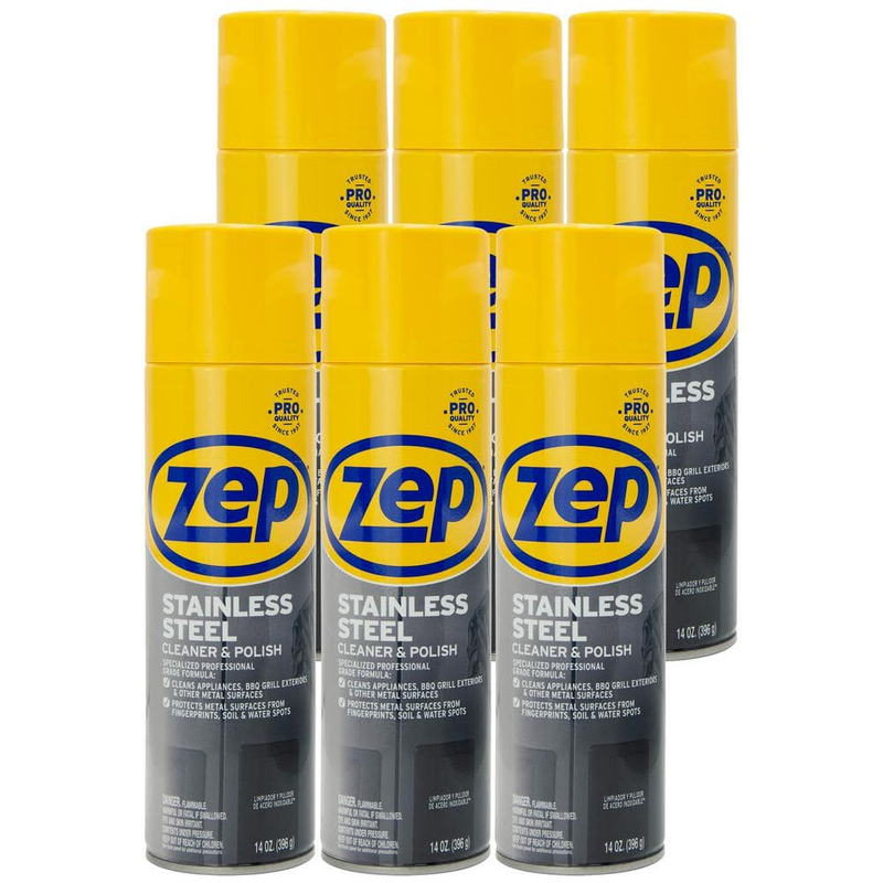 Zep Stainless Steel Polish Cleaner Spray 14 Oz Fridge Appliance Shine Pack Of 6