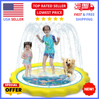 Kids Sprinklers for Outside, Splash Pad for Toddlers & Baby Pool 3-in-1 60