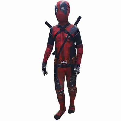 Kinder Jungen Deadpool Kostüm Bodysuit Overall Cosplay Karneval Halloween Outfit