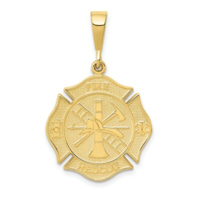 Pre-owned Skyjewelers Real 10kt Yellow Gold Fire Rescue Pendant