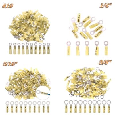 Heat Shrink Ring Terminals 22-10AWG Electrical Wire Crimp Connectors Waterproof