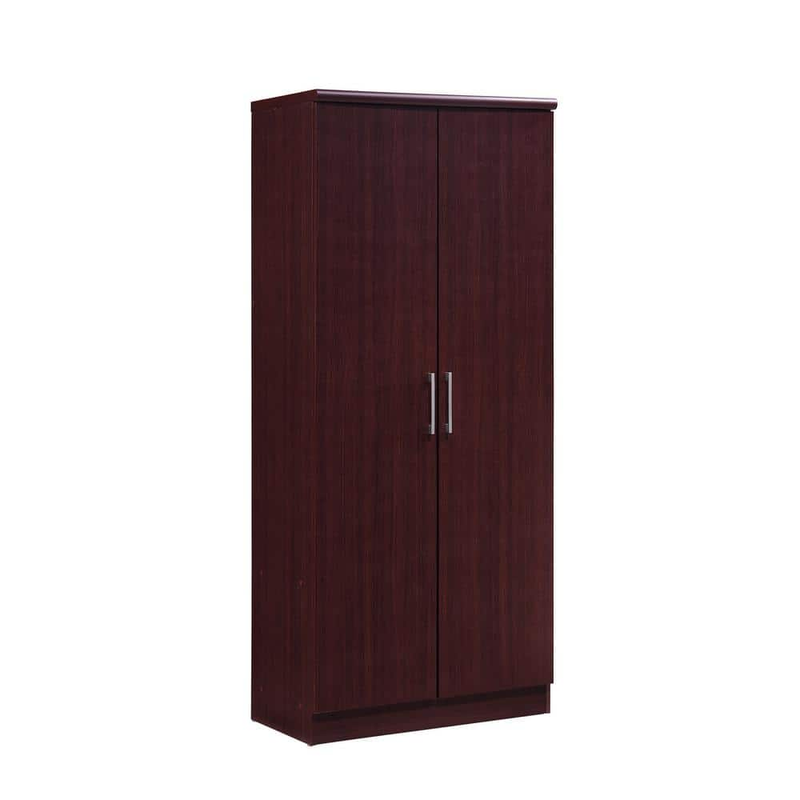 2-Door Mahogany Armoire with Shelves