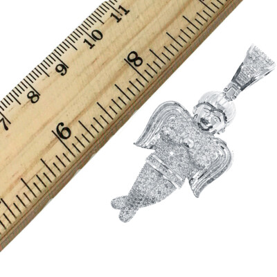 Pre-owned Usdiamondking Men's Ladies Real .90ct Genuine Diamond Angel Pendant Necklace Chain In H-i