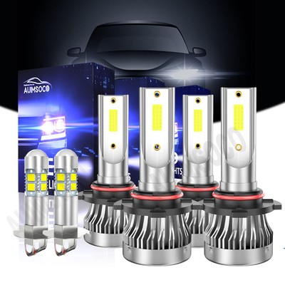 For GMC C1500 C2500 C3500 Sierra 1990-1998 LED Headlight Fog Bulbs Super Bright