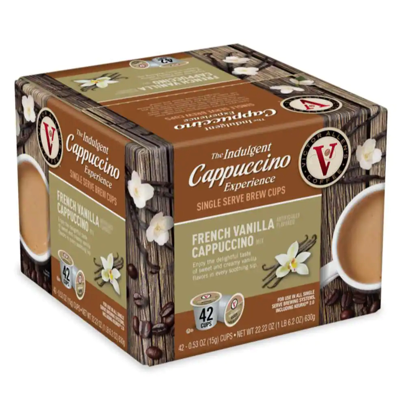 French Vanilla Flavored Cappuccino Mix Single Serve K-Cup Po