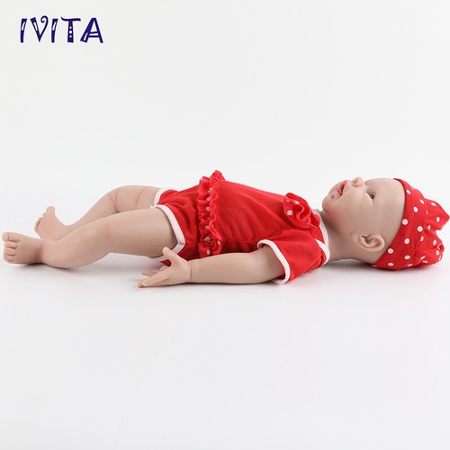 IVITA 20inch Blue Eyes Girl Reborn Baby Doll Full Body Silicone Doll Prematur