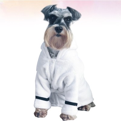  Pet Quick-drying Robe Hooded Cat Bathrobe Dog Pajamas Puppy Towel Microfiber