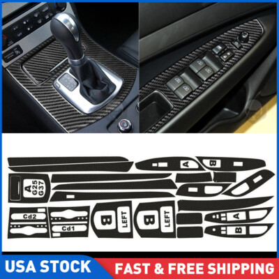 3D Carbon Fiber Pattern Interior DIY Trim Decals For Infiniti G25 G37 4 Doors US