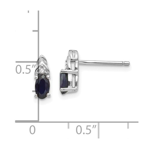 Pre-owned Goldia 14k White Gold Sapphire Diamond Earring