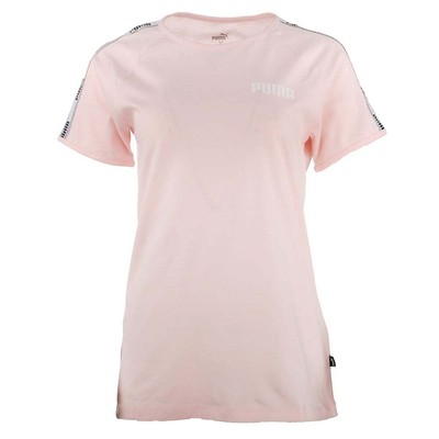 

Puma Tape Tee Logo Футболка с круглым вырезом и коротким рукавом Женские повседневные топы размера  84, Розовый