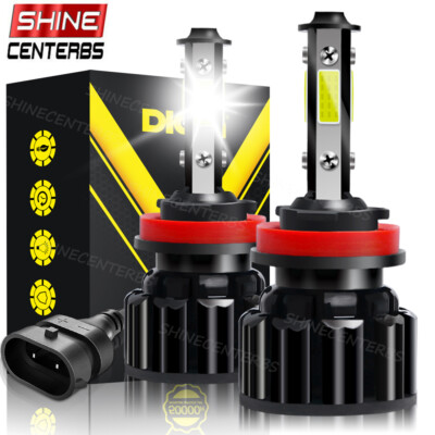 4-Sides H11 LED Headlight Kit Low Beam Bulb Super Bright 6500K White 1000000LM