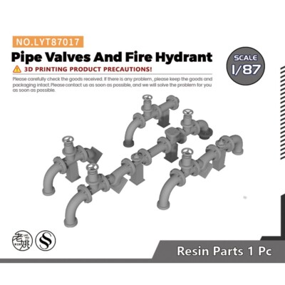 LYT87017 1/87 Pipe Valves And Fire Hydrant FOR Model Railroads Display Prop