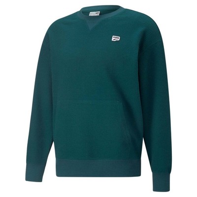 

Puma Downtown Waffle Crew Neck Толстовка мужская зеленая 53567124, Зеленый