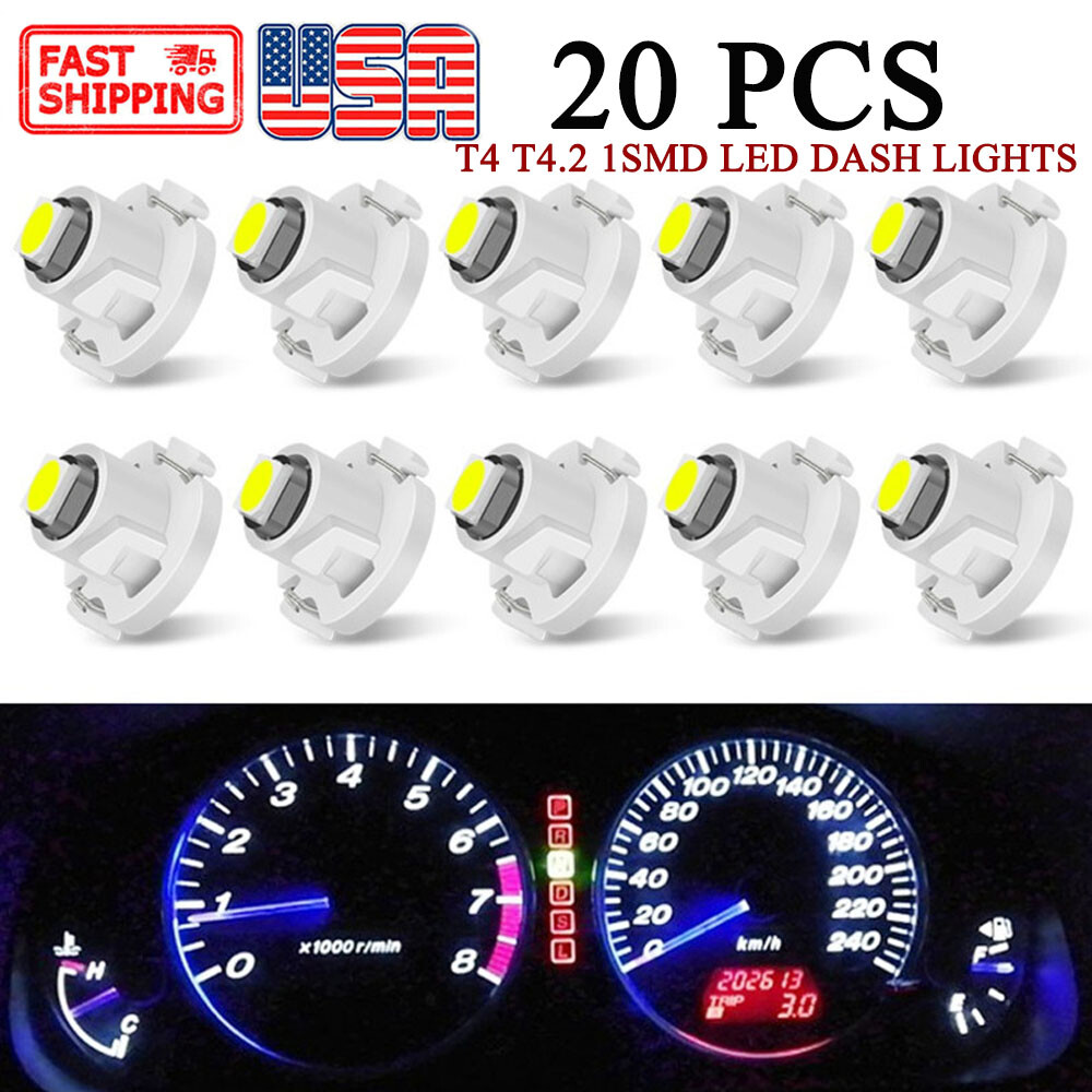 White T4 T4.2 Neo Wedge Dash A/C Climate Control HVAC Switch LED Light Bulb 20X
