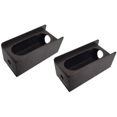 Set of 2 Steel Trailer 6" Oval Tail Light / 2" Round Side Light Mount Box -