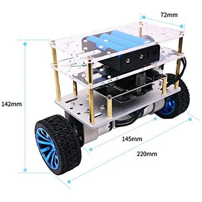 Desktop Barebones Yahboom Smart Robot Balance Car Arduino UNO Robotics Education