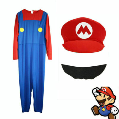 Kids Super Mario and Luigi Fancy Dress Plumber Bros Halloween Children's Costume
