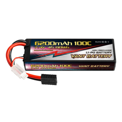 VANT 6200mAh 2S 7.4 100C LiPo Battery FITS  Traxxas  Slash Stampede RUSTLER REVO