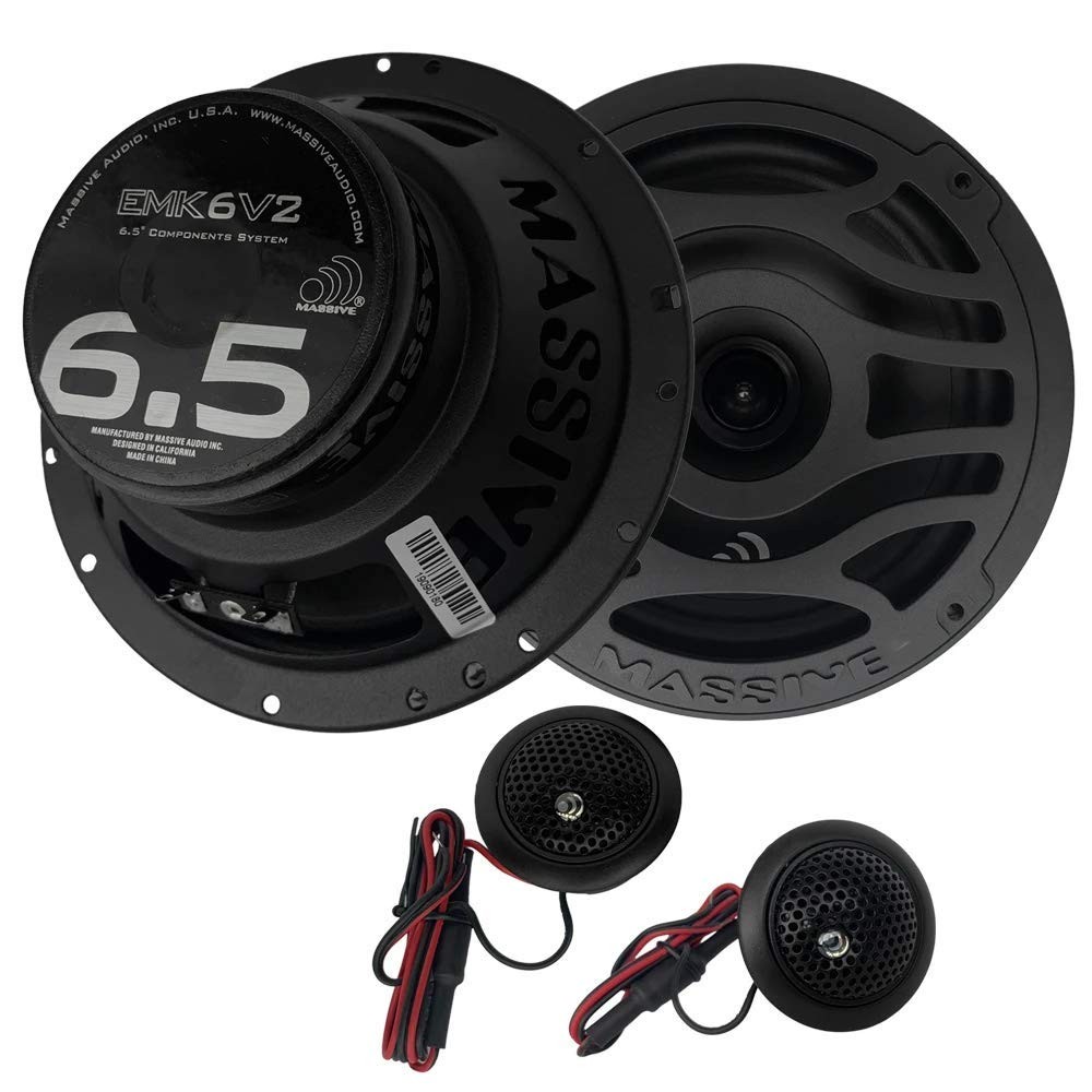Massive Audio EMK6 V2-6.5 Inch, 125 Watts RMS and 250 Watts MAX, 20mm Soft Silk
