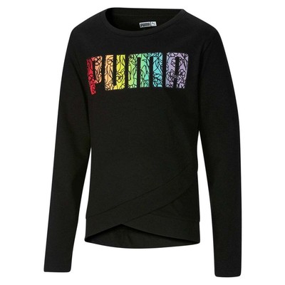 

Футболка Puma с длинным рукавом с круглым вырезом, модная футболка для молодых девушек, размер , спортивная повседневная футболка, Черный, Puma Long Sleeve Crew Neck Fashion T-Shirt Youth