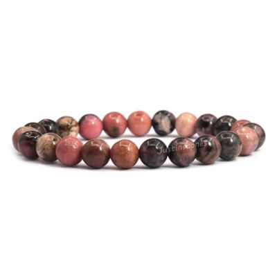 8mm Fashion round gemstone beads stretchable bracelet 7''