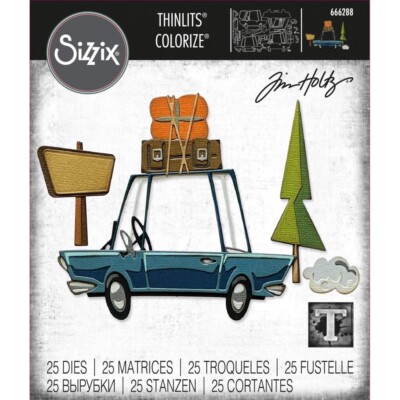 New Tim Holtz ''COLORIZE: ROAD TRIP'' Car Sizzix Thinlits Cutting Dies 2023