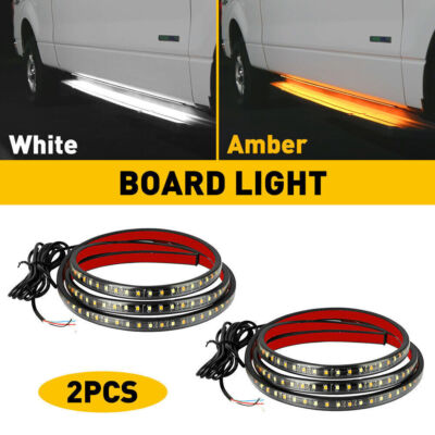 2X 60'' LED Running Board Lights Sequential Amber Side Marker & Turn Signal Light