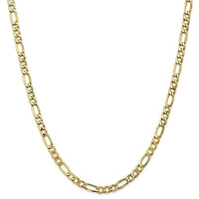 Pre-owned Superdealsforeverything Real 10kt Yellow Gold 5.35mm Semi-solid Figaro Chain; 18 Inch; Lobster Clasp