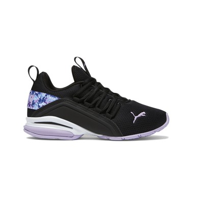 Молодежные кроссовки Puma Axelion Mesh First Frost на шнуровке для девочек черного цвета, повседневная обувь 3
