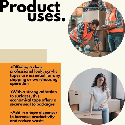 36 Rolls Clear Packing Shipping Tape - 2"x110 Yards - Moving, Storage, Shipping